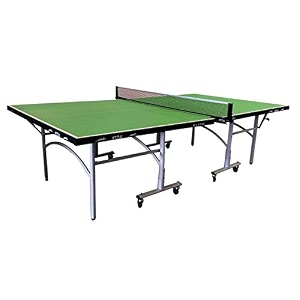 stag iconic elite 2023 green table tennis tt table ping pong table top thickness 16mm quick easy setup single player play back mode 1 net set table cover 2 racquets and 6 balls included