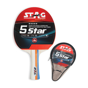 stag iconic five star black red table tennis racquet