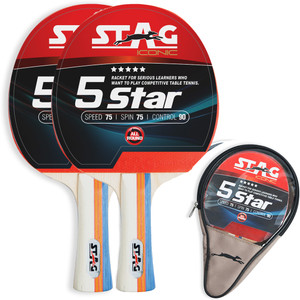 stag iconic five star red black table tennis racquet