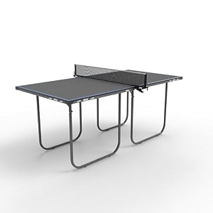 stag with device mini series table tennis table  compact 12mm indoor ping pong table with foldable design durable steel frame amp net set  space-saving table for home kids amp recreation bluegrey