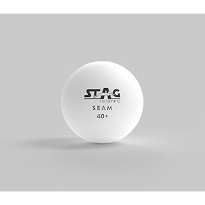 stag iconic seam white table tennis tt balls advanced high performance 40mm ping pong balls for training tournaments - offers great spin durable for indooroutdoor game - pack of 6 white