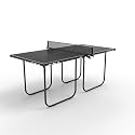 STAG WITH DEVICE Mini Series Table Tennis Table | Compact 12mm Indoor Ping Pong Table with Foldable Design, Durable Steel Frame &amp; Net Set | Space-Saving Table for Home, Kids &amp; Recreation (Black/Grey)