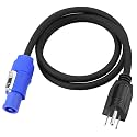 Stage Light PowerCON Cable 3ft, 3 Prong Plug to PowerCON AC Power Cable, 20A 3 Pin 16AWG, Male to Male Power Extension Cable for Outdoor Stage Lighting Series-1M/3.28FT (1 Pack)