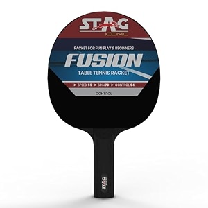 fusion table tennis racquet  lightweight  3 mm sponge  high control  beginner friendly  maroonblack