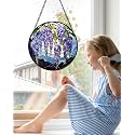 Stained Glass Window Hanging Wisteria Suncatcher Gifts for Women 12"