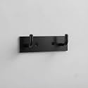 Stainless Steel 2 Hook Hanger for Door/Wall (Black) Pack of 2