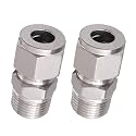 3/8 Compression Fitting, Stainless Steel 304 Tube Fittings,2 Pcs