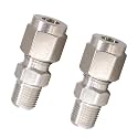 1/8 Compression Fitting, Stainless Steel 304 Tube Fittings,2 Pcs