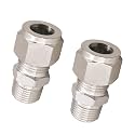 3/8 Compression Fitting, Stainless Steel 304 Tube Fittings,2 Pcs