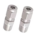 1/4 Compression Fitting, Stainless Steel 304 Tube Fittings,2 Pcs