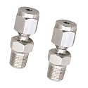 1/8 Compression Fitting, Stainless Steel 304 Tube Fittings,2 Pcs