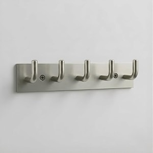stainless steel 5 hook hanger for doorwall silver matt pack of 1