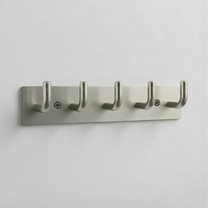 stainless steel 5 hook hanger for doorwall silver matt pack of 4