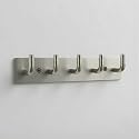 Stainless Steel 5 Hook Hanger for Door/Wall (Silver Matt) Pack of 1