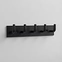 Stainless Steel 5 Hook Hanger for Door/Wall (Black) Pack of 3