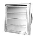 Stainless Steel Air Vent Duct Grill, Square Air Outlet Extractor Ventilation Cover, High Quality Stainless Steel with Active Louvers for Range Hood Direct Disch