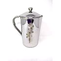 Stainless Steel Alexa Laser Art Jug Steel Jug Pitcher for Water Storage 1700 ML (1700 ML, Stainless Steel)