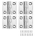 Stainless Steel Boat Hinges, Marine Grade Hinges, 2 inch x 2 inches (50mm X 50 mm), No Noise, Heavy Duty 316 Stainless Steel with Screws (4 PCS)