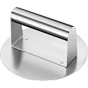 Stainless Steel Burger Press 6.2" Round Smash Burger Press- Pro Non-Stick Burger Smasher for Blackstone/Flat Top Grill, Perfect for Burgers, Bacon | Dishwasher Safe Grill Press