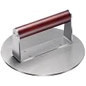 Stainless Steel Burger Press, 8.5" NonStick Hamburger Smasher Tool & Grill Press, 2.5 lbs Heavy Duty Bacon with Wood Handle for Blackstone Camp Chef Pitboss Weber Griddle Grills(Round)