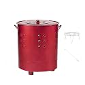 Stainless Steel Burn Barre, Paper Burner Outdoor Incinerator with Lid and Fire Hooks, Fire Bin for Trash Wood Waste Paper Garden Leaf(Red,40cm)