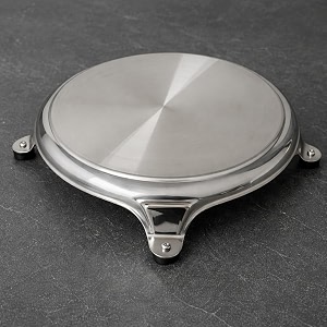 stainless steel polpat chakla roti chapati board with rolling pin belan  standard silver  made in india
