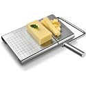 Stainless Steel Cheese Slicer with Measuring Grid, Wire Cutter Board for Block Cheese and Butter, Manual Kitchen Slicer Tool (CS-01)