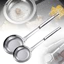 Stainless Steel Colander, 2026 Upgrade Extra Fine Mesh Strainer with Handle, Oil Filter Food Strainer, Kitchen Gadget (Small+Large) (S+L 2PCS)