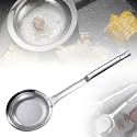 Stainless Steel Colander, 2026 Upgrade Extra Fine Mesh Strainer with Handle, Oil Filter Food Strainer, Kitchen Gadget (Small+Large) (L 32.8CM)