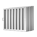 Stainless Steel Commercial Kitchen Hood Filter 24.5W x 19.5H Inch Range Hood Baffle for Grease Rated Commercial Kitchen Exhaust Hood 7 Grooves Hood Filter (5 Pack)