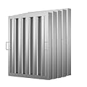 Stainless Steel Commercial Kitchen Hood Filter, 15.5W x 19.5H Inch Range Baffle Grease Rated Commercial Kitchen Exhaust Hood 4 Grooves Hood Filter (5 Pack)