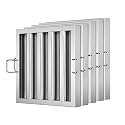 Stainless Steel Commercial Kitchen Hood Filter 15.5 W x 15.5 H Inch Range Hood Baffle for Grease Rated Commercial Kitchen Exhaust Hood 5 Grooves Hood Filter (5 Pack)