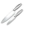 Stainless Steel Cook Utility Knife Versatile Cutlery Steak Kitchen Tool with Sharp Blade (Silver, 2PCS)