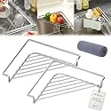 Stainless Steel Corner Sink Shelf, Triangular Sink Caddy Sponge Holder