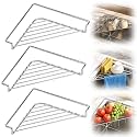 Stainless Steel Corner Sink Shelf Triangular Open Wire Rack Organizer, 3pcs