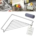 Stainless Steel Corner Sink Shelf, Triangular Sink Caddy Sponge Holder