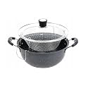 Stainless Steel Deep Fry Basket 24cm Multifunction Steam Rinse Strain Fry Strainer Net | Deep Frying Pot Sauce Pan with Basket Fry Basket for Fried Food or Fruits Kitchen Utensil