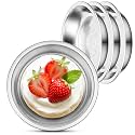 Stainless Steel Deep Plates, 4 Set 5.7 inch SUS304(18/8) Mini Metal Camping Plate, Reusable Small Snack Dessert Eating Food Serving Dishes Round Silver Tray for BBQ Dinner Oven Dishwasher Safe