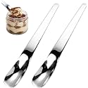 Stainless Steel Dessert Spoon with Long Ergonomic Handle Yogurt Spoon, 2