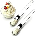 Stainless Steel Dessert Spoon with Long Ergonomic Handle (2 Pcs)
