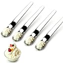 Stainless Steel Dessert Spoon with Long Ergonomic Handle (4 Pcs)
