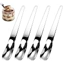 Stainless Steel Dessert Spoon with Long Ergonomic Handle, 4