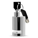Stainless Steel Disc Brake Lock, Chrome Finish, 7mm Pin, Heavy Duty Anti-Theft Security Lock with 2 Keys for Bikes, Scooty, Motorcycle, 12 x 10 x 8 Centimeters