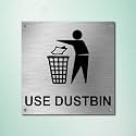 Stainless Steel Dustbin Sign Board for Office