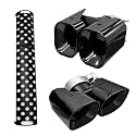 Stainless Steel Exhaust Tip Extension Kit, Decorative Throat and Tail Pipe Guard Board, Exterior Accessories Compatible with Land Rover Defender 90/110/130 3.0L 2020-2025