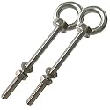 Stainless Steel Eye Bolt, 2pack M8 Shoulder Eye Bolts 5/16" X 4"with Nuts and Washer Thread Lifting Ring Eyebolt, Long