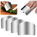 Stainless Steel Finger Guard, Universal Fit Adjustable Finger Guard Protector Finger Guards for Cutting Food, Premium Slicing Tool for Chopping, Dicing, and Kitchen Food Prep (4 Pcs)