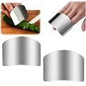Stainless Steel Finger Guard, Universal Fit Adjustable Finger Guard Protector Finger Guards for Cutting Food, Premium Slicing Tool for Chopping, Dicing, and Kitchen Food Prep (2 Pcs)