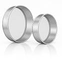Stainless Steel Flour Sifters, Set of Fine Mesh Round Flour Sieves for Baking - 8" Diameter x 2.5" High and 9.5" Diameter x 2.5" High; Both 50 Mesh