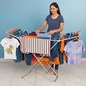 HOMIFLY Stainless Steel Foldable Clothes Drying Stand/58 Feet Drying Rack/Clothes Dryer Stand with 24 Drying Rails/Laundry Dryer Stand/Double Rack Cloth Stands for Indoor/Outdoor (Silver)